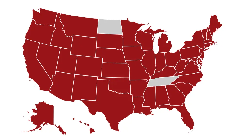 The Graph is shows all the states where Universal Med Supply can deliver durable medical equipment and supplies